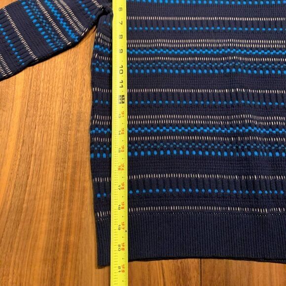 Hugo Boss sweater, Sz M-L, long sleeve pull over, navy, bright blue, EUC - Picture 8 of 16